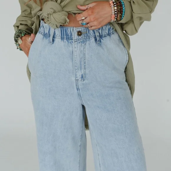 Three Bird Nest Light Blue Wide-Leg Jeans - Picture 5 of 11